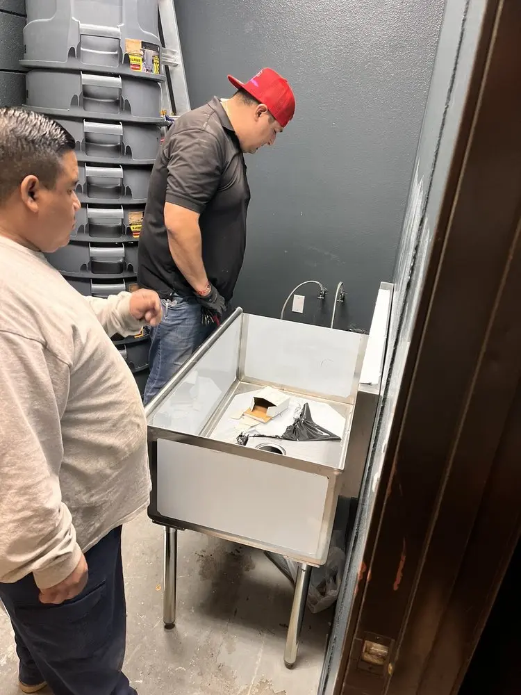 Commercial plumbing and sink installation in Charlton